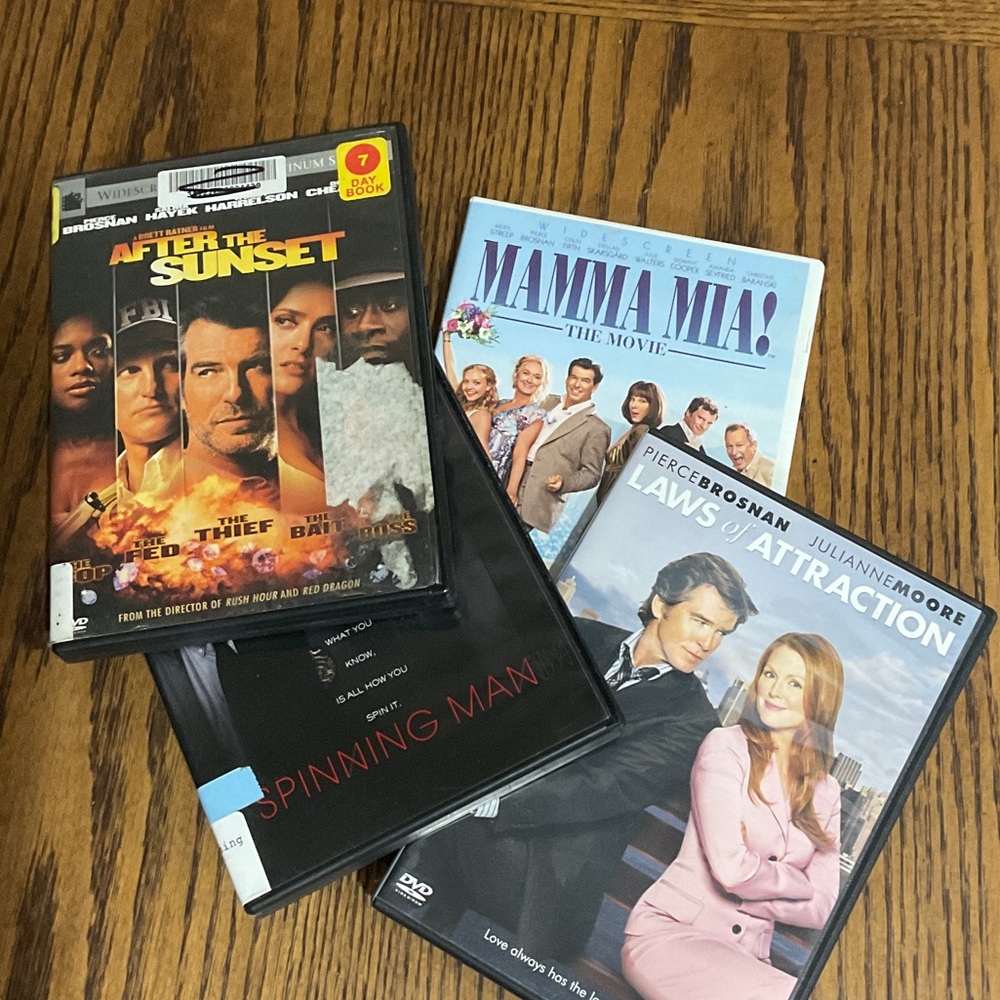 Pierce Brosnan DVDs 📀  Spinning Man, Laws of Attraction, After Sunset & Mama Mia